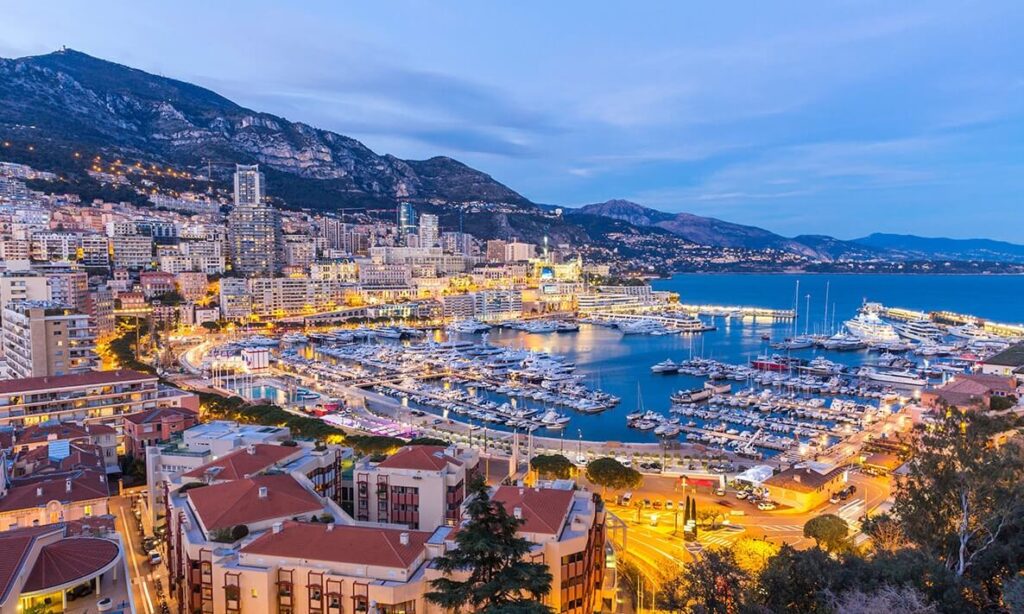 Luxury hotels and elegant architecture surrounding Monte Carlo Casino