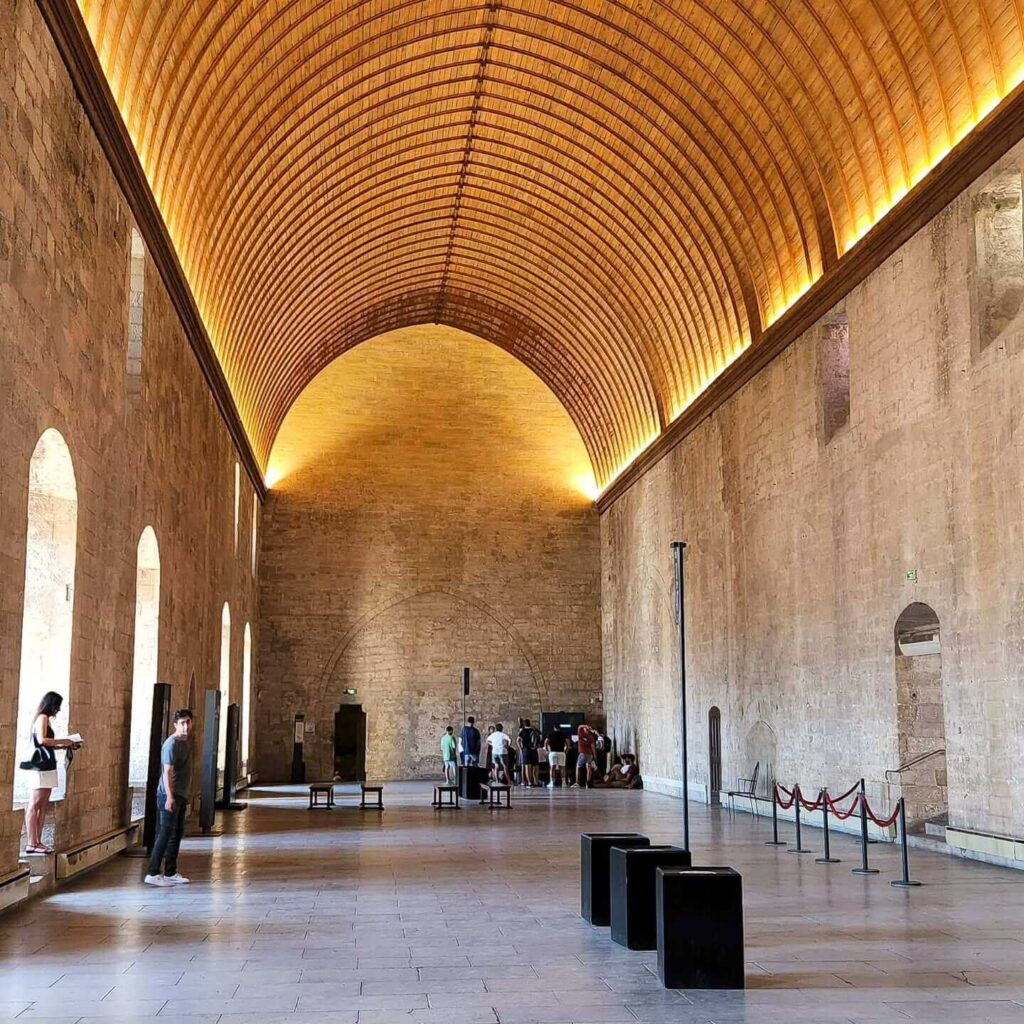 Gothic architecture of the Palais Neuf expansion at Palais des Papes