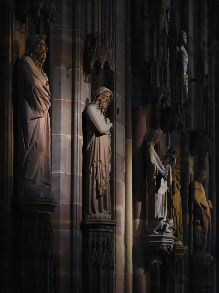 Pillar of Angels sculpture inside Strasbourg Cathedral