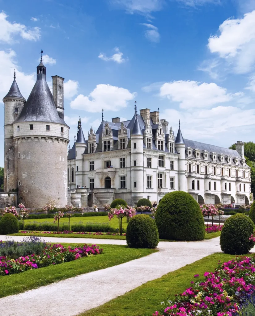 Renaissance architecture of Château de Chenonceau in the Loire Valley