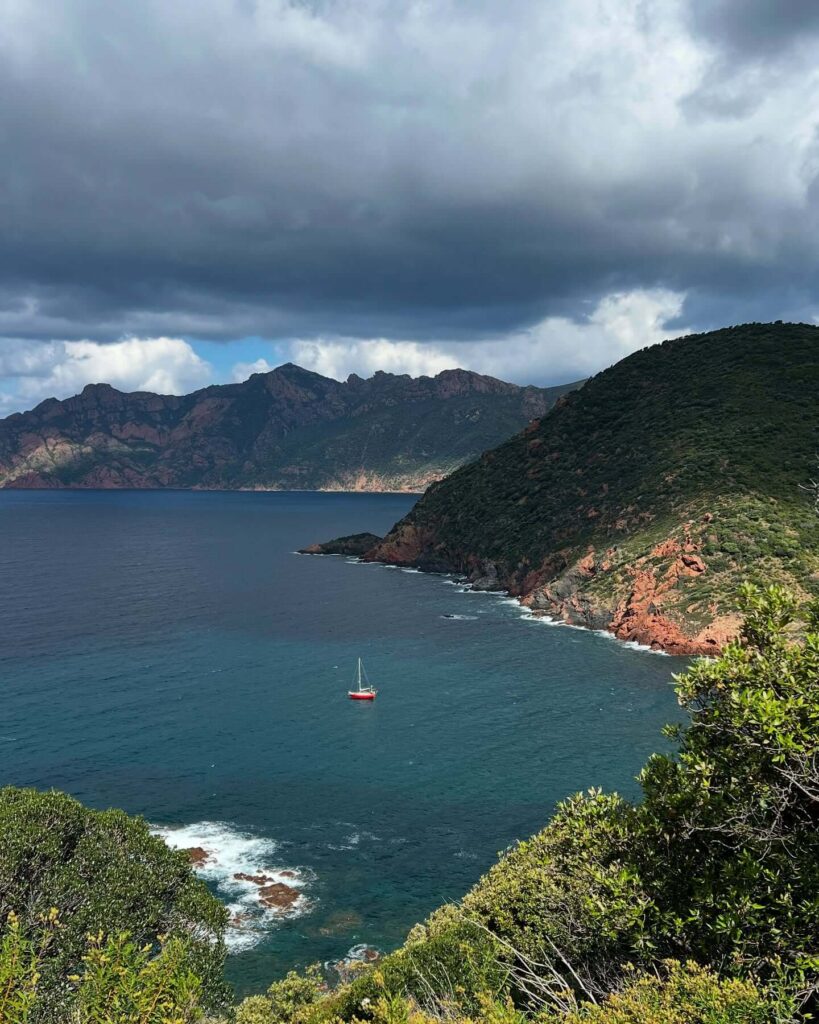 Peaceful coastline of Scandola Nature Reserve in early autumn