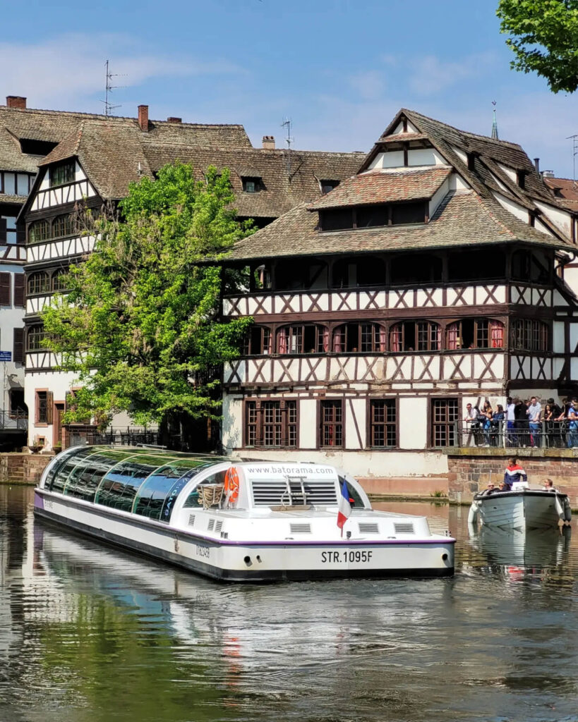 Canal cruise through the historic center of Strasbourg