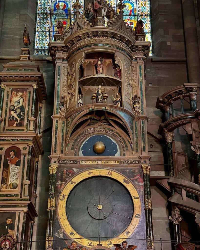 Intricate details of Strasbourg Cathedral's astronomical clock