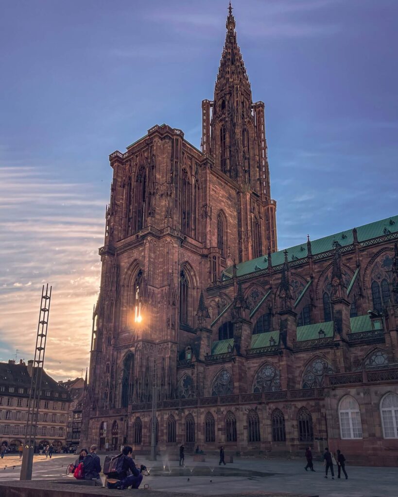 Historic view of Strasbourg Cathedral in Alsace France