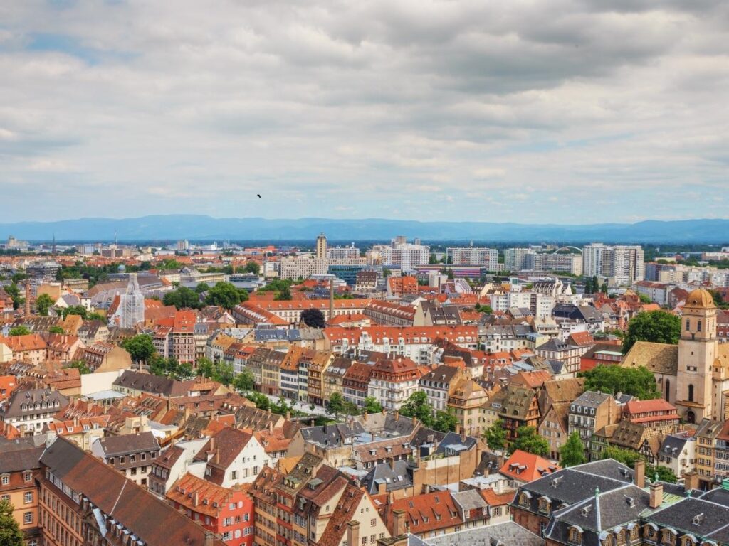 Strasbourg Cathedral overlooking Strasbourg's historic center