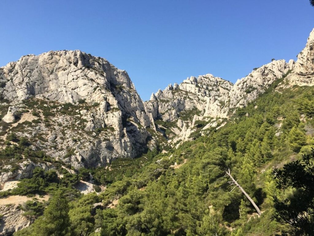 Viewpoint overlooking Calanque de Sugiton and its rocky island