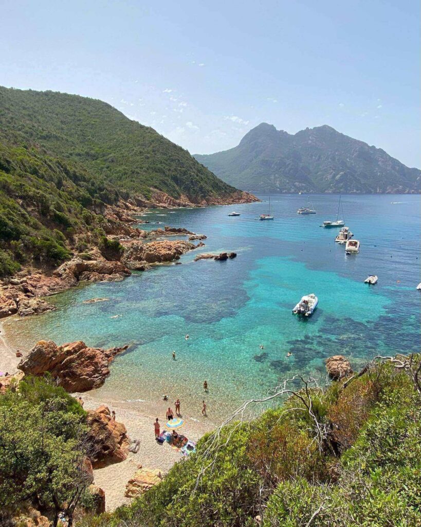 Crystal-clear swimming cove near Scandola Nature Reserve
