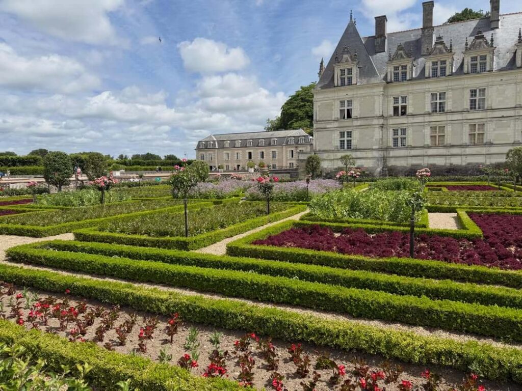 Renaissance gardens and château at Villandry in the Loire Valley