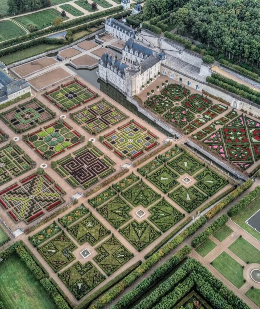Geometric Renaissance garden patterns at Château de Villandry