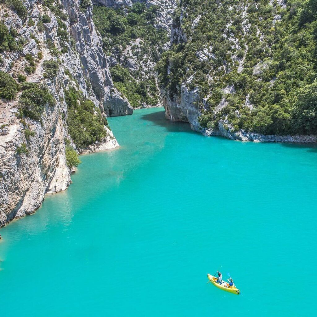 Aerial view of Gorges du Verdon and the Verdon River in Provence