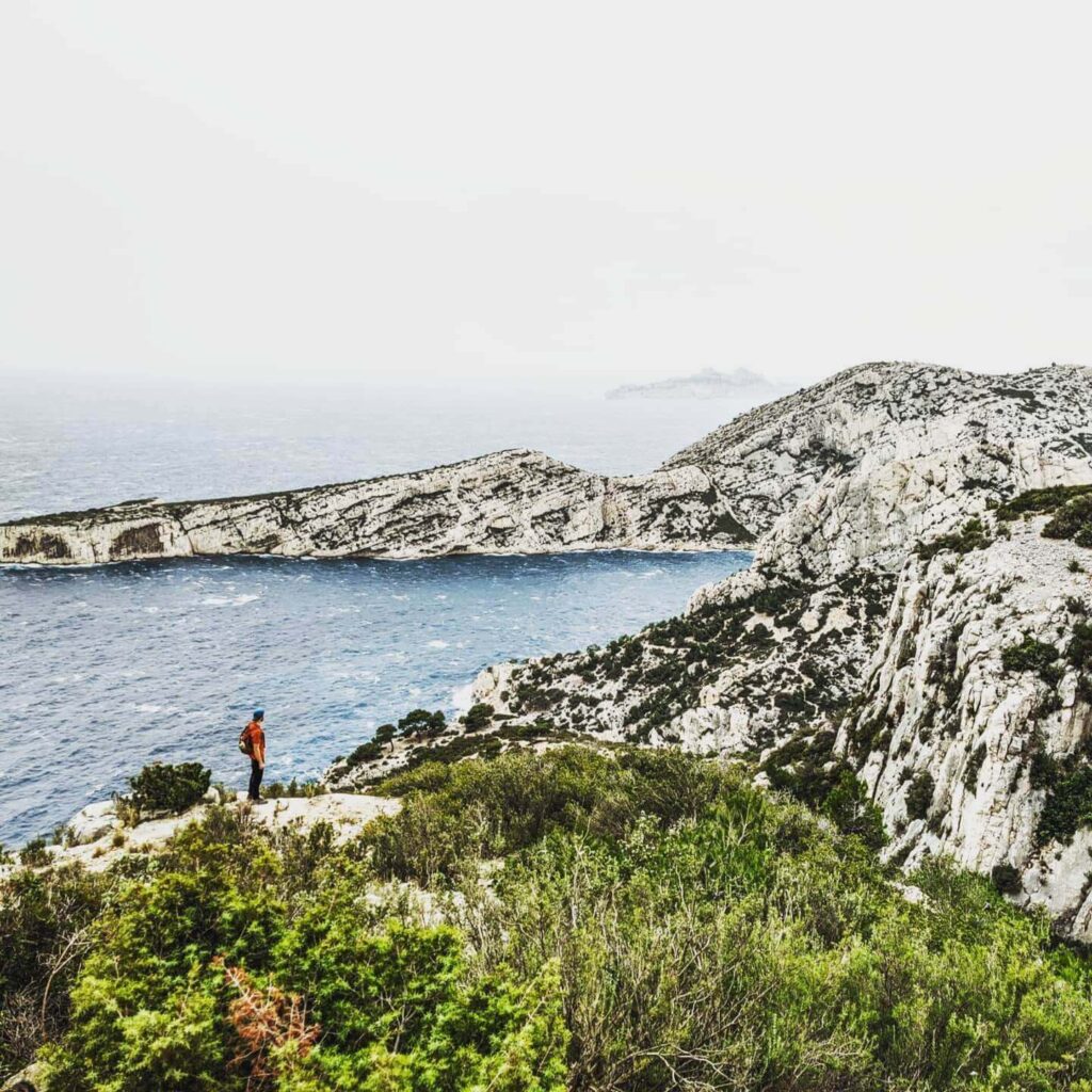 Quiet hiking trail in Calanques National Park during winter