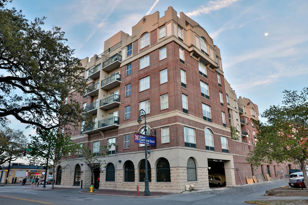 Exterior view of Hilton Garden Inn Savannah Historic District in Savannah, Georgia.