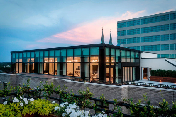 Exterior view of Perry Lane Hotel, a Luxury Collection Hotel in Savannah, Georgia.