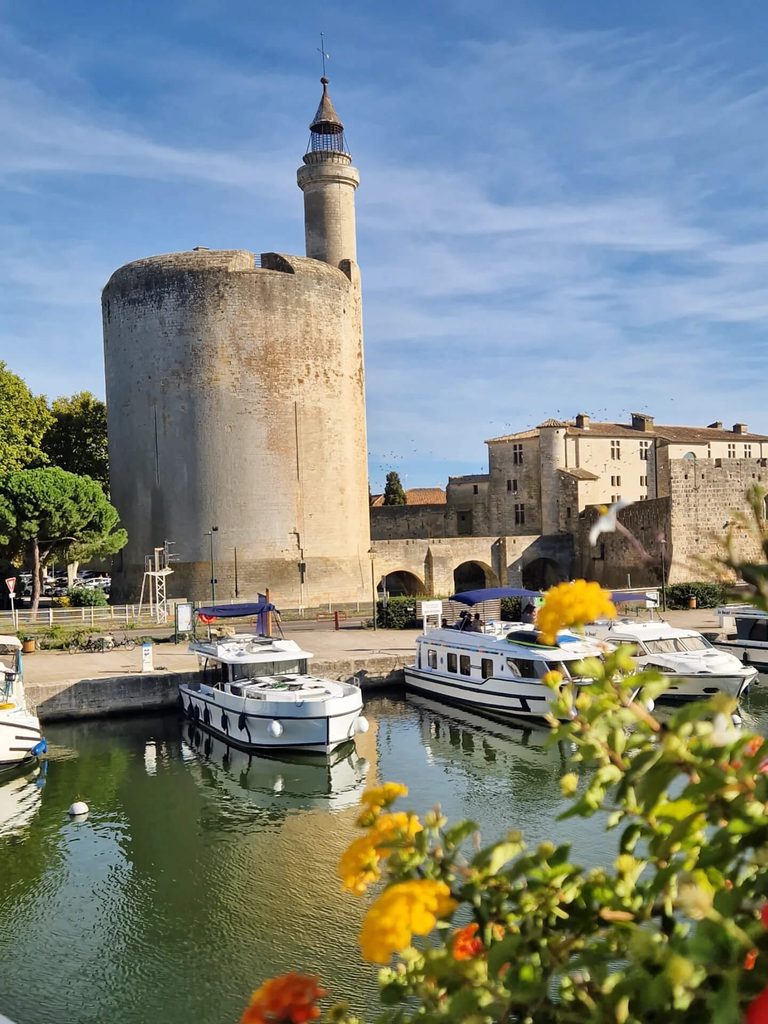 Medieval walls surrounding Aigues-Mortes near the Camargue