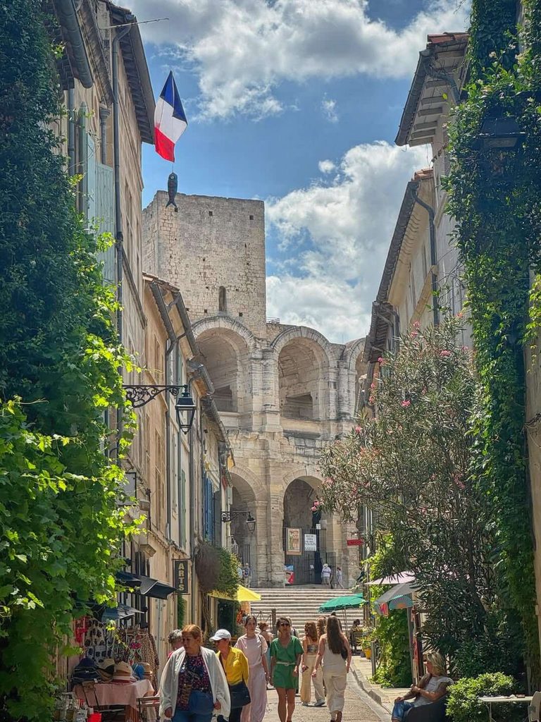 Historic streets and buildings in Arles, southern France