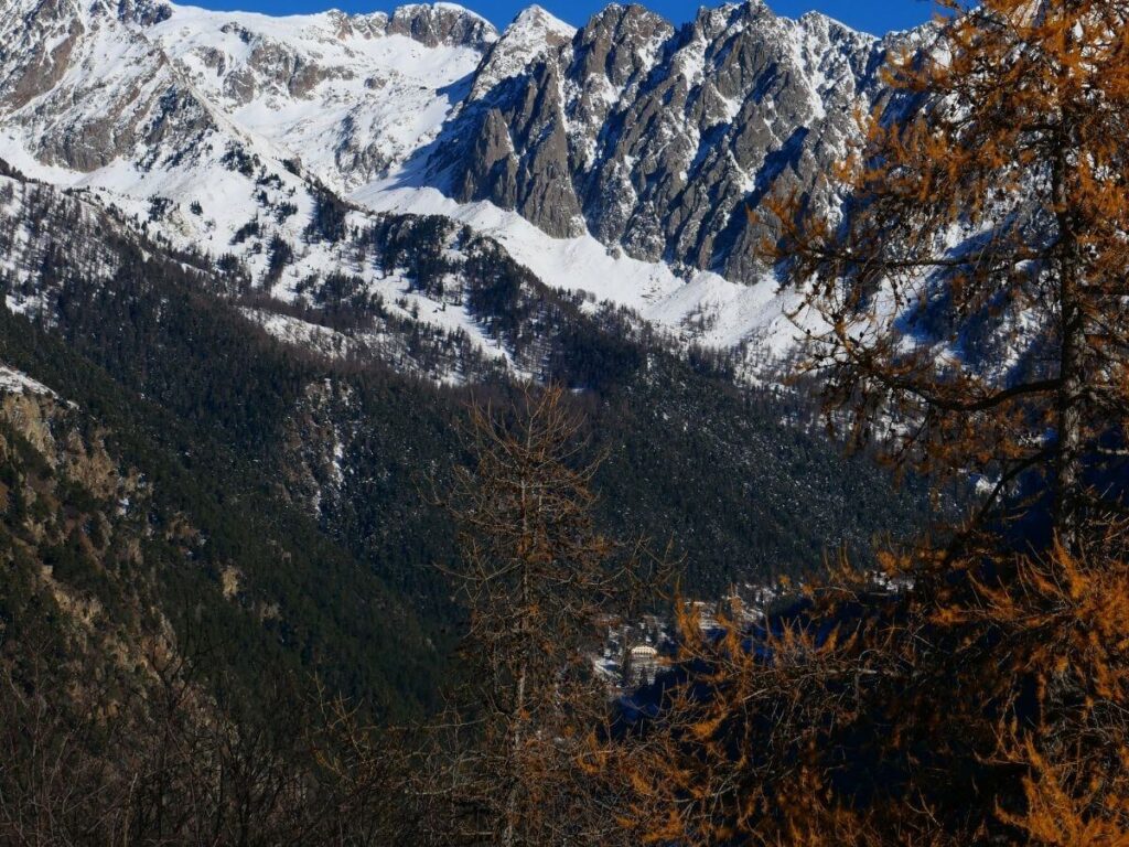 Forest hiking trail and mountain scenery in Boréon Valley