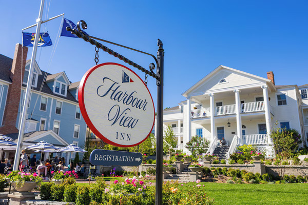 Harbour View Inn on Mackinac Island featuring charming Victorian-style accommodations, beautiful gardens, comfortable guest rooms, and scenic views near the waterfront.