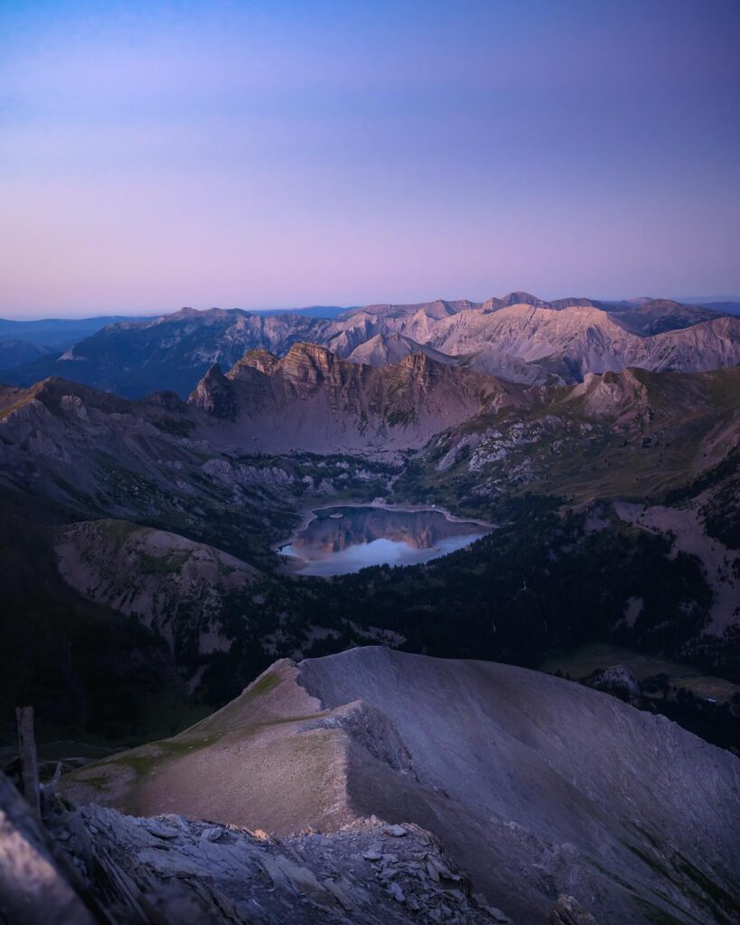 Hikers visiting Lac d'Allos in Mercantour National Park