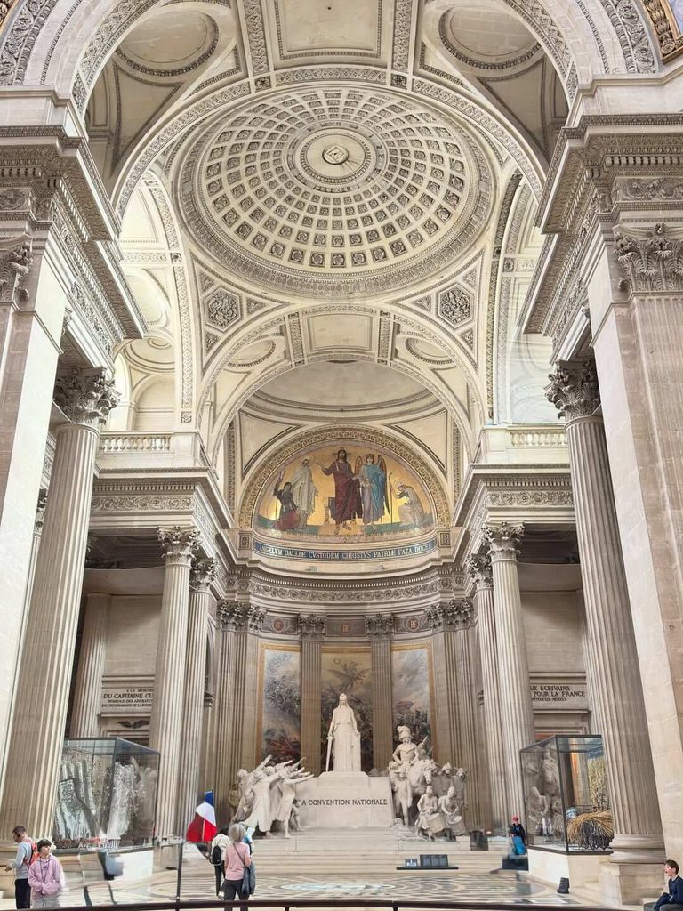 Crypt and tombs inside the Panthéon in Paris