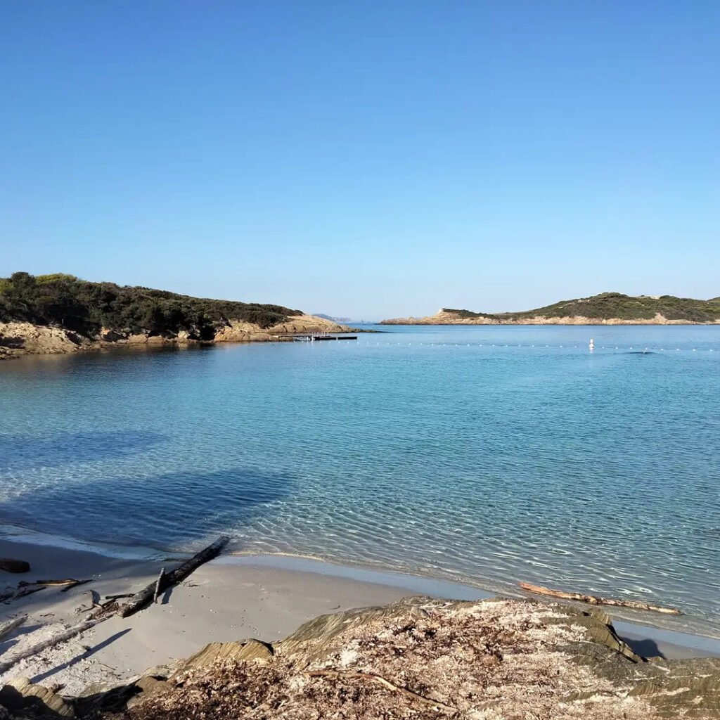 Plage de la Palud surrounded by Mediterranean vegetation on Port-Cros