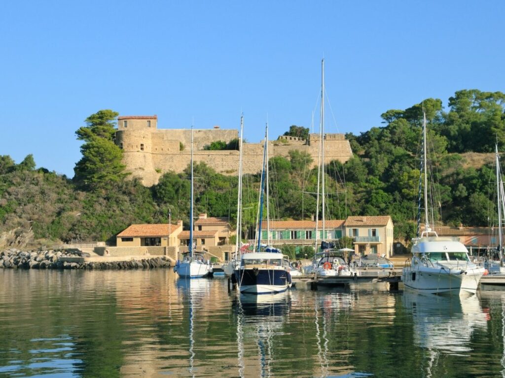 Quiet Port-Cros harbor during winter