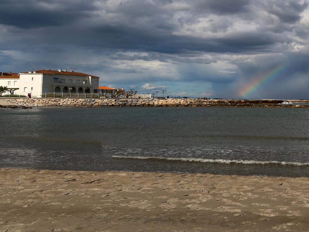 Sandy beach beside Saintes-Maries-de-la-Mer in the Camargue