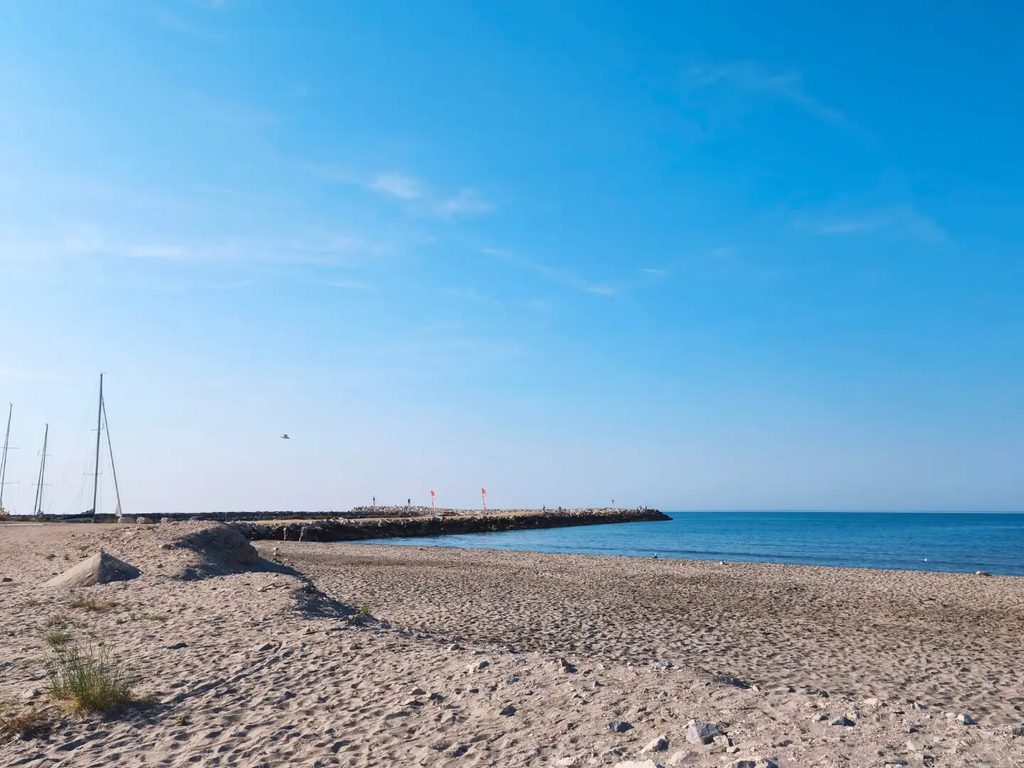 Sandy Mediterranean beach at Saintes-Maries-de-la-Mer in the Camargue