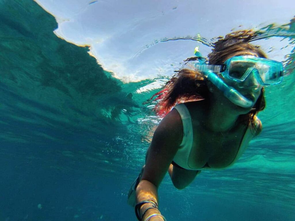 Snorkeler exploring the protected waters of Port-Cros National Park
