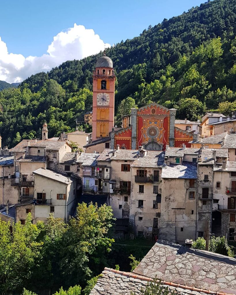 Historic streets and traditional houses in Tende near Mercantour National Park