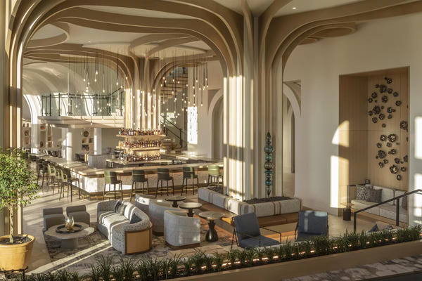 Exterior view of The Monarch San Antonio, featuring a sophisticated luxury hotel design, elegant architecture, and a stylish downtown San Antonio atmosphere.
