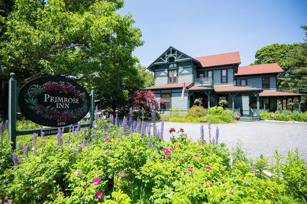 The Primrose in Bar Harbor, Maine, featuring charming New England architecture and a welcoming coastal inn setting