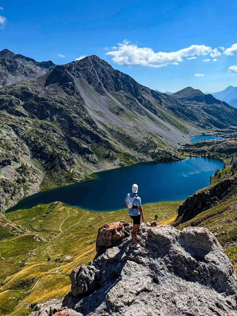 Lakes of Vens surrounded by alpine peaks in Mercantour's Tinée Valley
