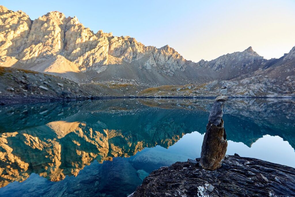 Wide alpine landscape in the Ubaye Valley near Mercantour National Park