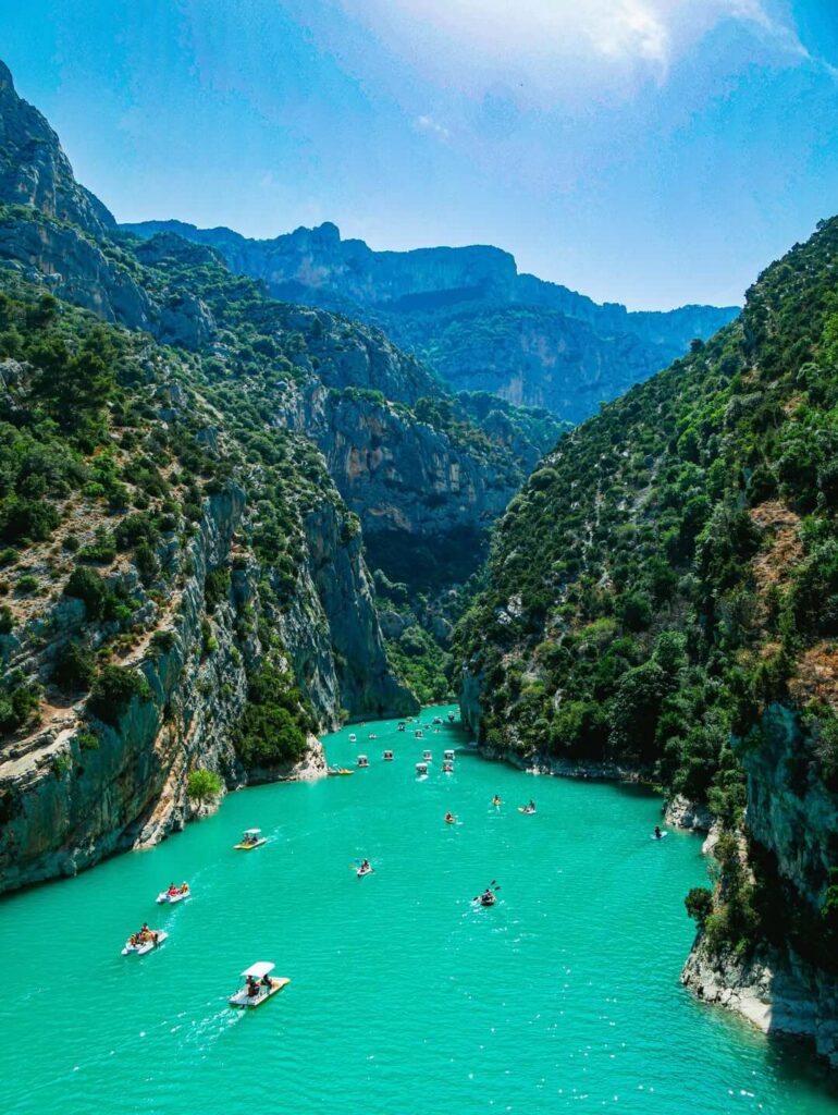Lac d'Allos surrounded by mountains in the Verdon Valley of Mercantour