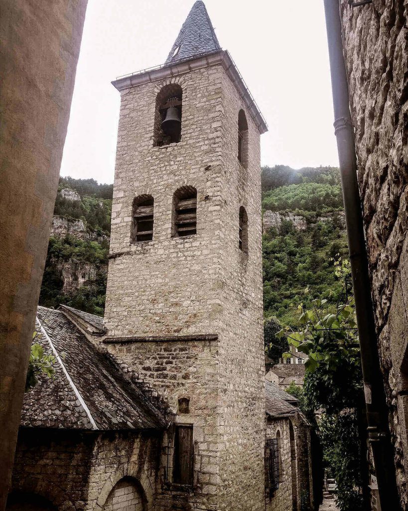 Remains of the Benedictine monastery in Sainte-Enimie, France