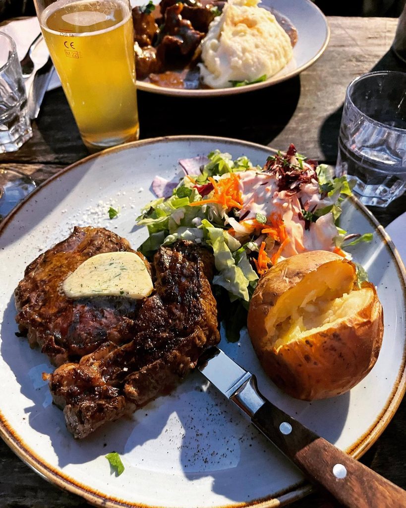 Traditional regional food served in Sainte-Enimie, France