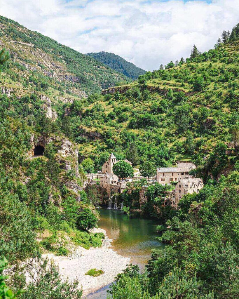 Hermitage chapel above Sainte-Enimie in the Gorges du Tarn