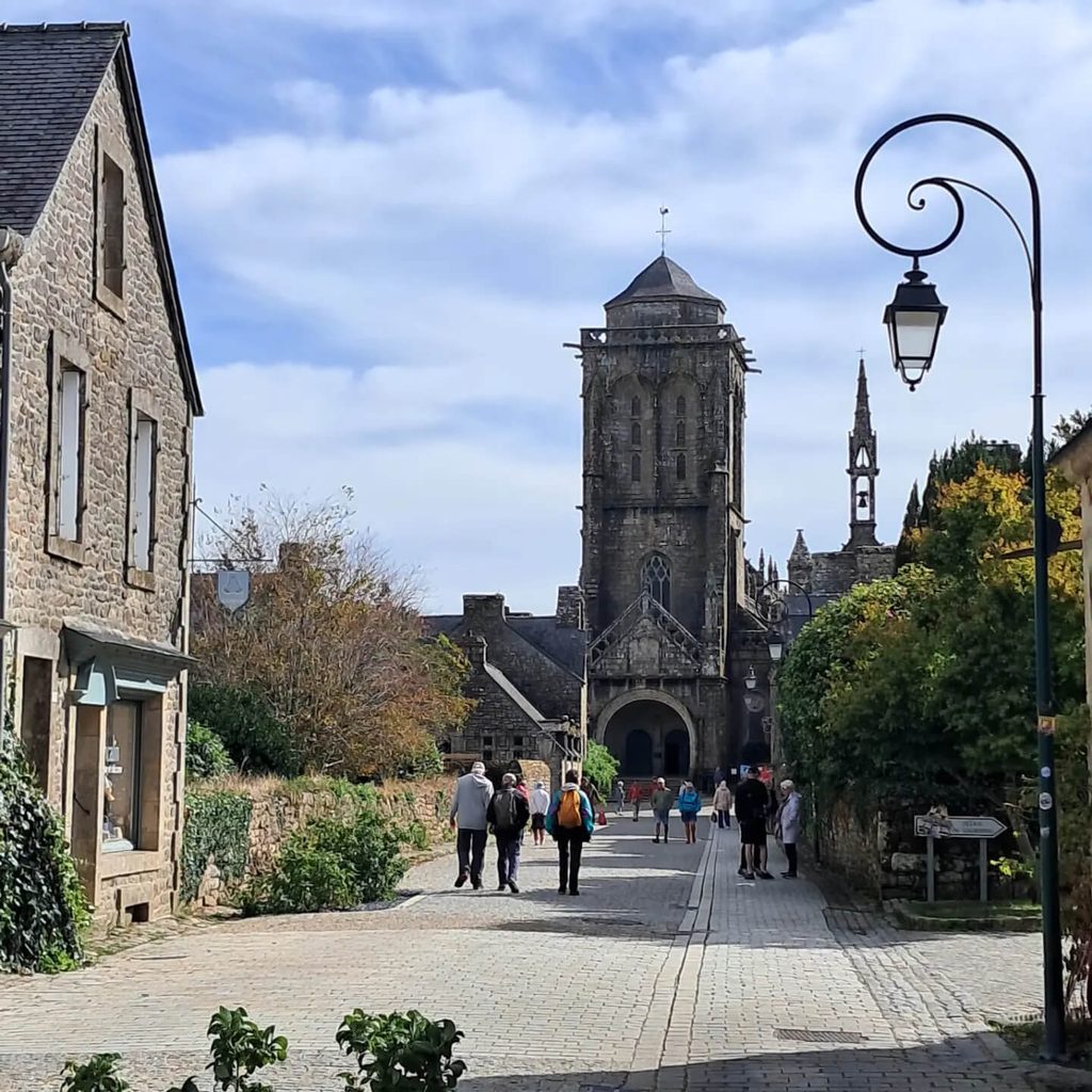 Quiet winter streets and granite houses in Locronan