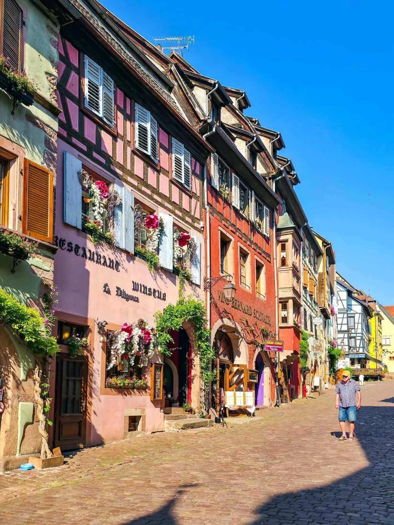 Medieval ramparts surrounding the old town of Riquewihr