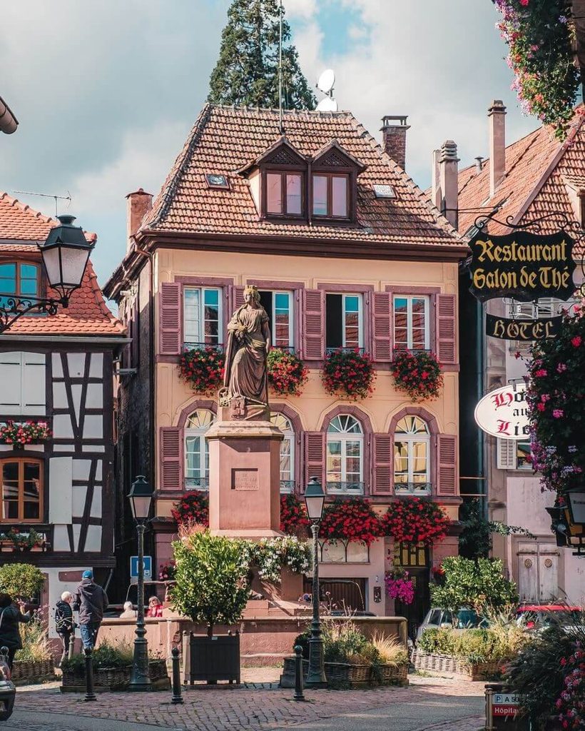 Riquewihr and surrounding countryside in spring