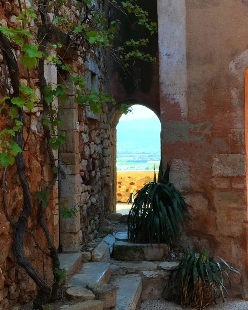 Roussillon village and surrounding countryside in autumn