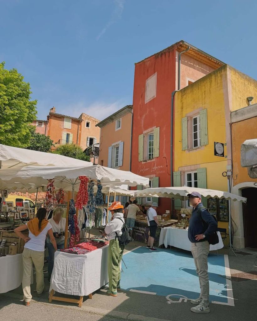 Local produce at the Thursday market in Roussillon, Provence