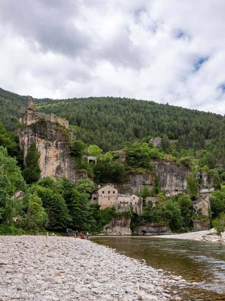 Green spring landscape around Sainte-Enimie and the Gorges du Tarn