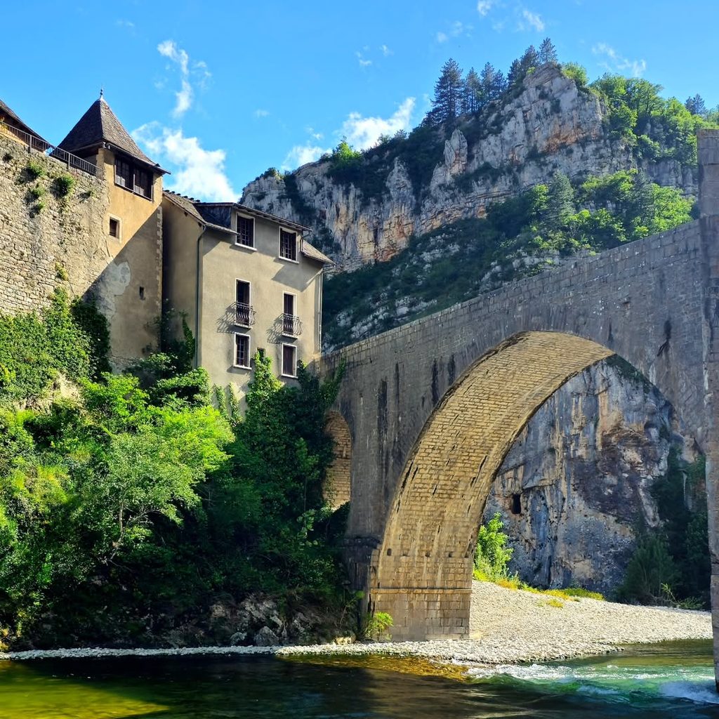 View of Sainte-Enimie and the Tarn River from above