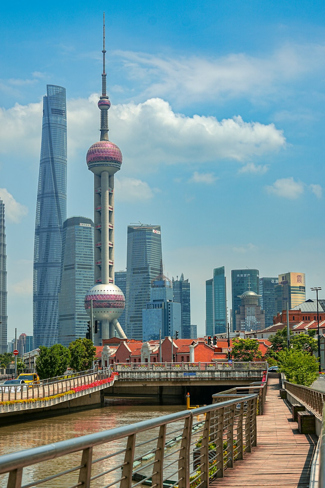 Shanghai skyline and the Bund seen across the river